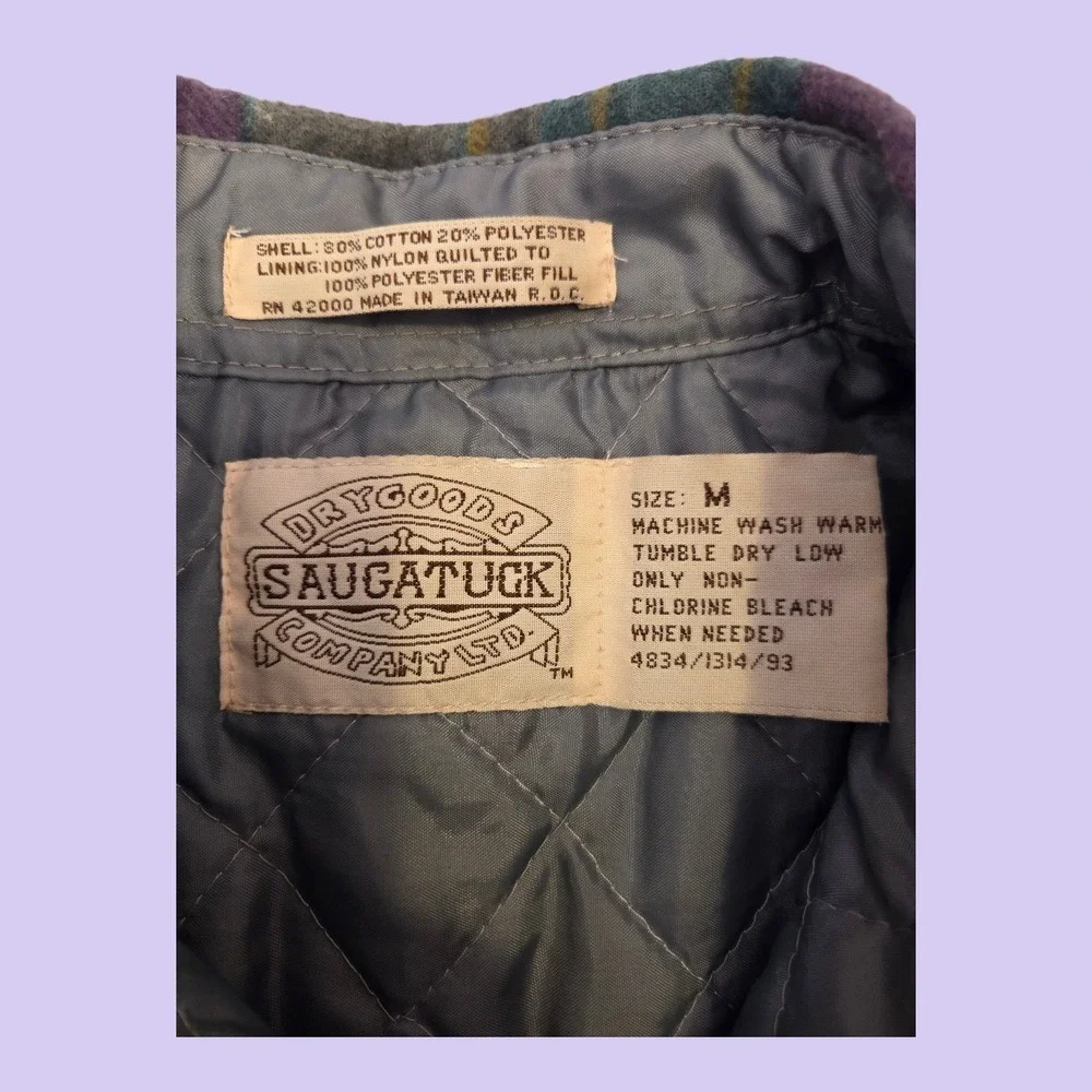 Vintage Saugatuck Flannel Full Quilted Lining Mens‎ Medium